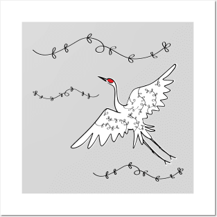 Sandhill Crane Flying Posters and Art